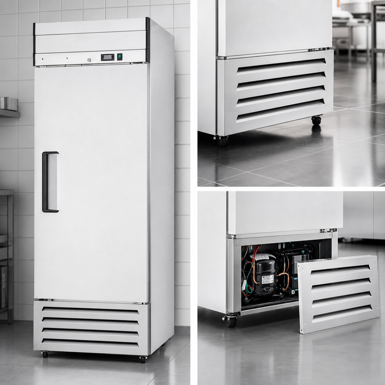 Product image #3 for Excellence Commercial Products DSS-19F One-Section Reach-In Freezer, 19.3 Cu. Ft., Stainless Steel, Bottom-Mount Self-Contained