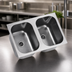 Thumbnail image #3 for Eagle Group FDI-22-22-13.5-2 Two-Compartment Weld-In Sink with 22