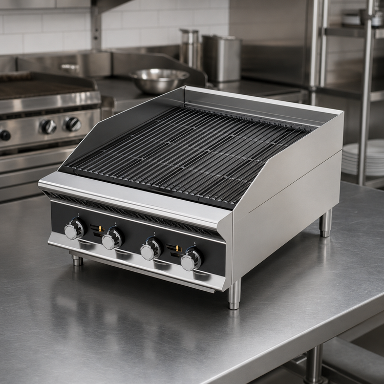 Product image #3 for Vollrath Heavy-Duty Countertop 18-Inch Stainless Steel Charbroiler with Radiant/Lava Rock Heat