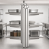 Thumbnail image #3 for Eagle Group Heavy Duty Back-to-Back Upright Assembly for Cantilevered Shelving System, 108 Inch, Floor-to-Ceiling Mount, Stainless Steel