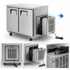 Thumbnail image #3 for Everest Refrigeration ETBSR2 Two-Section Undercounter/Worktop Refrigerator, 10 Cu. Ft., 35-5/8" Wide, Solid Doors