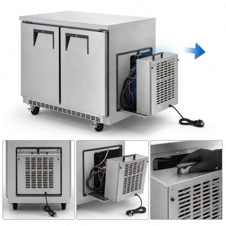 Product image #3 for Everest Refrigeration ETBSR2 Two-Section Undercounter/Worktop Refrigerator, 10 Cu. Ft., Rear-Mounted Self-Contained Refrigeration