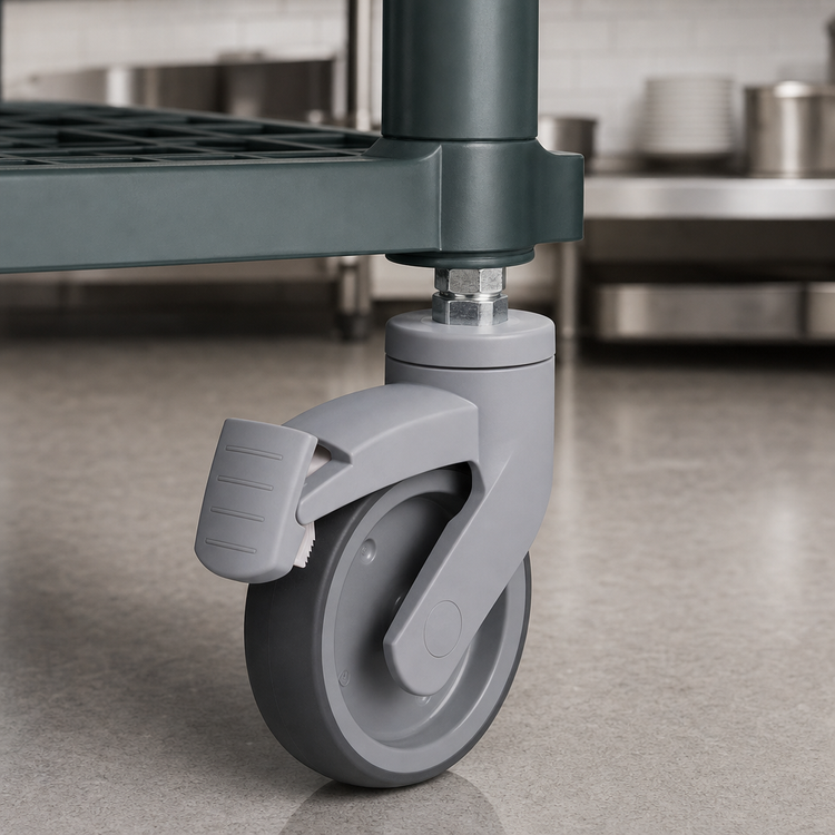 Product image #3 for Cambro 5-Inch Total Locking Stem Caster with Thermoplastic Rubber Wheel