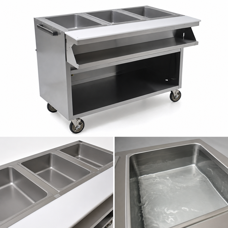 Product image #3 for Spec-Master SPHT3CB-240-3 3-Pan Electric Sealed Well Hot Food Table with AutoFill