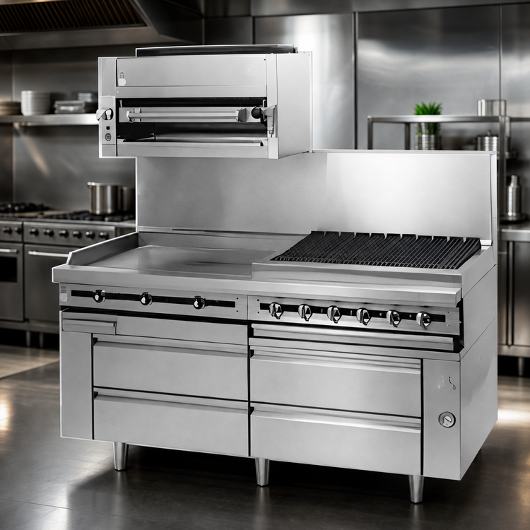 Product image #3 for Jade Titan JMRH-72G 72-Inch Heavy Duty Modular Gas Griddle Top Range with Manual Controls