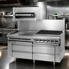 Thumbnail image #3 for Jade Range (Middleby) Titan JMRH-72G 72-Inch Heavy-Duty Modular Gas Griddle Top Range, Manual Controls, 1-Inch Polished Steel Plate