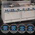 Thumbnail image #3 for Comstock-Castle 72-Inch Commercial Gas Range with 4 Open Burners, 36-Inch Griddle, 12-Inch Char-Broiler, and 2 Ovens