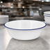 Thumbnail image #3 for Corelle Essentials 18 oz Rectangular Vitrelle Glass Bowl, White with Blue Rim