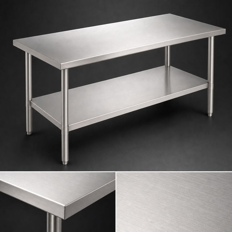 Product image #3 for John Boos Stallion 60-Inch x 24-Inch Budget Stainless Steel Top Work Table with Adjustable Undershelf