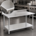 Thumbnail image #3 for Deluxe Series Stainless Steel Work Table with 4-1/2-Inch Backsplash and Adjustable Undershelf, 72 x 24 Inches