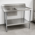 Thumbnail image #3 for 48-Inch x 30-Inch Stainless Steel Prep Sink Table with Left-Hand Sink Bowl and 6-Inch Riser