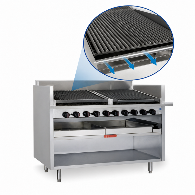 Product image #3 for Magikitch'n 24-Inch Floor Model Radiant Gas Charbroiler with Open Cabinet Base