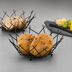 Thumbnail image #3 for American Metalcraft FRUB12 Round Black Thatch Serving Basket, 8 Inch Diameter x 3-5/8 Inch High