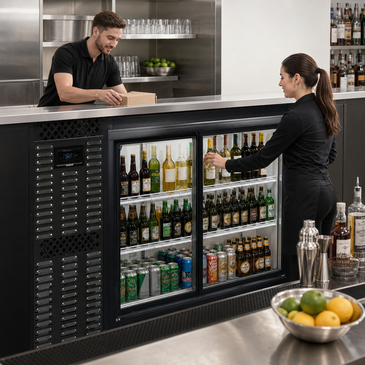 Product image #3 for Continental Refrigerator BB50NSGDPT 50" Pass-Thru Sliding Glass Door Back Bar Cooler