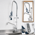 Thumbnail image #3 for Krowne Royal Series Wall-Mount Pre-Rinse Assembly with Add-On Faucet, 8-Inch Centers, 38-Inch Stainless Steel Hose