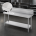 Thumbnail image #3 for Advance Tabco 108-Inch x 36-Inch 14-Gauge 304 Stainless Steel Work Table with 10-Inch Backsplash and Undershelf