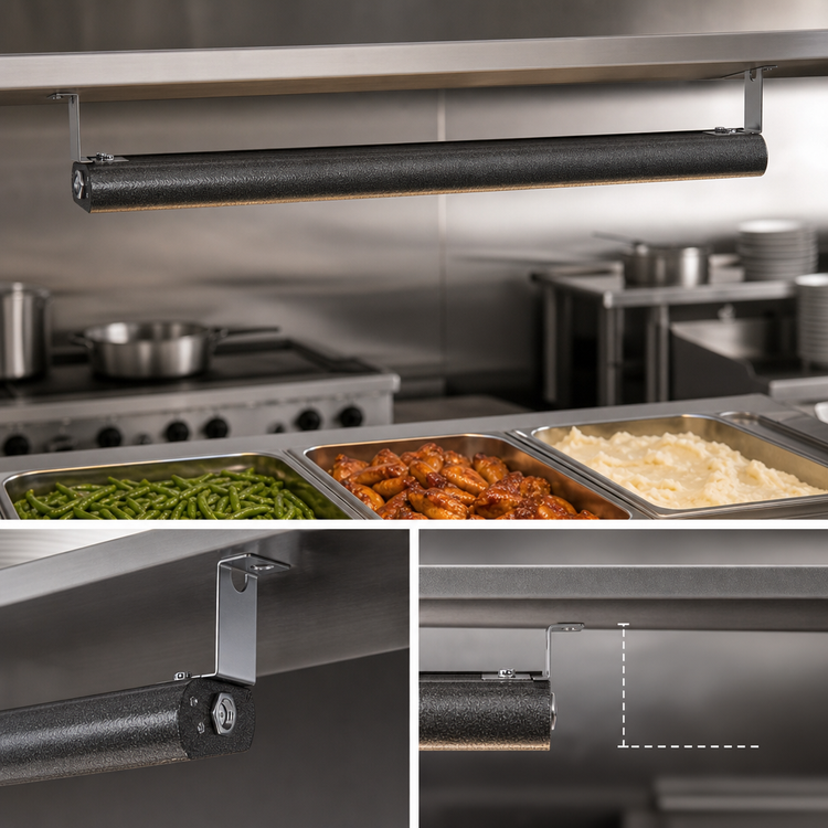 Product image #3 for Vollrath 78-Inch Low Profile Unlighted Strip Heat Lamp with Remote Infinite Switch