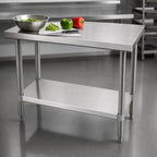 Thumbnail image #3 for BK Resources SVT-1830 30 x 18-Inch Stainless Steel Work Table, 18-Gauge 430 Top, Adjustable Undershelf