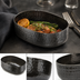 Thumbnail image #3 for American Metalcraft Hammered Aluminum Oval Entrée Basket, 25 oz., Black