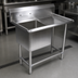 Thumbnail image #3 for John Boos Pro-Bowl 1-Compartment Stainless Steel Sink with Right Drainboard and 10-Inch Backsplash