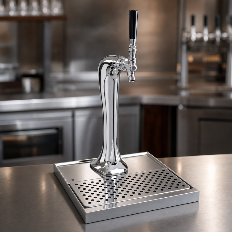 Product image #3 for Glastender Cobra 1-Faucet Countertop Draft Dispensing Tower, Air-Cooled, Mirror Finish