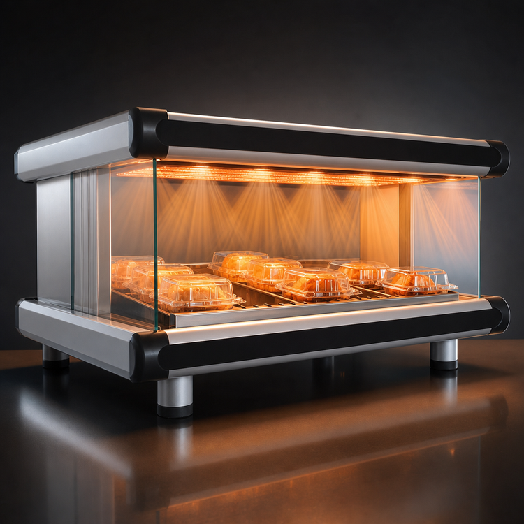Product image #3 for Hatco Glo-Ray Designer Horizontal Countertop Hot Food Display Warmer with Shelf and Display Rods