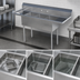 Thumbnail image #3 for Sapphire Manufacturing 3-Compartment Stainless Steel Sink with Left and Right Drainboards, 70 Inch Wide