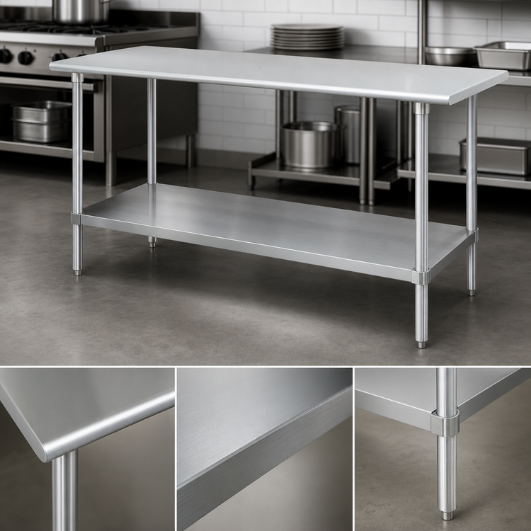Product image #3 for Advance Tabco 16 Gauge 304 Stainless Steel Undershelf Upgrade, 7 Linear Feet