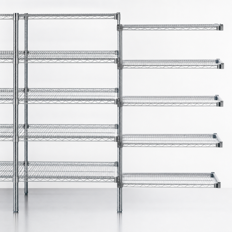 Product image #3 for EAGLEbrite 5-Tier Add-On Wire Shelving Unit, 30W x 18D x 74H, Zinc Finish