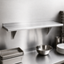 Thumbnail image #3 for Advance Tabco 120-Inch x 15-Inch Wall-Mounted 304 Stainless Steel Shelf with Bullnose Edge