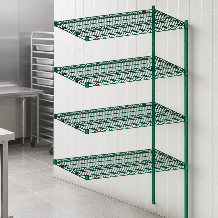 Product image #4 for Metro Super Erecta 42"W x 21"D x 74"H Add-On Wire Shelving Unit, 5 Shelves, Metroseal 3 Epoxy-Coated