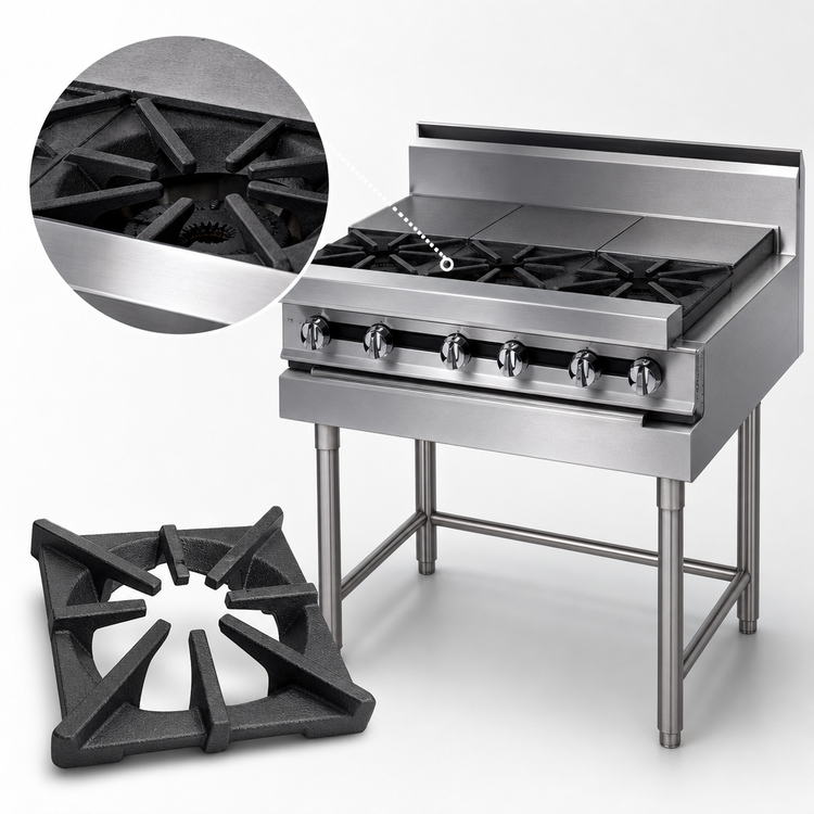 Product image #3 for Jade Range Titan JMRH-5ST 60" Heavy Duty Modular Gas Range with 5 Open Burners and 5 Hot Tops
