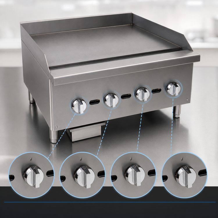 Product image #3 for Comstock-Castle CCEGG48 48-Inch Countertop Gas Griddle with Manual Controls