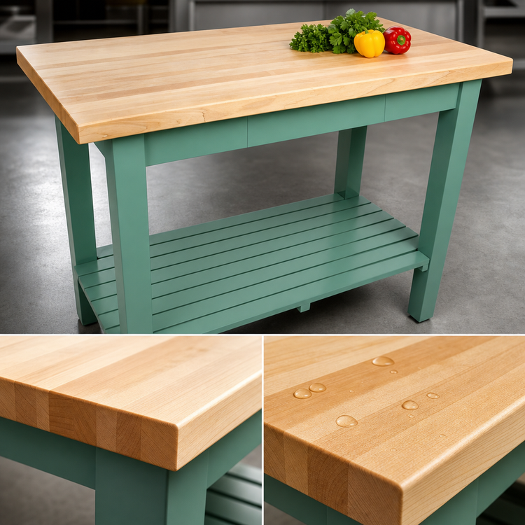 Product image #4 for John Boos Classic Country 48" x 36" Wood Top Work Table with Slatted Undershelf