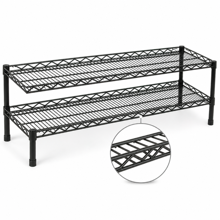 Product image #3 for QuadTruss 2-Tier Front Case Merchandise Cantilever Shelving Unit, 30 x 14 x 14 Inches, Black Epoxy Finish