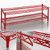 Thumbnail image #3 for Eagle Group QuadTruss 2-Tier Front Case Merchandise Cantilever Shelving Unit, 60W x 14D x 14H, Red Epoxy