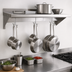 Thumbnail image #3 for BK Resources Economy Wall-Mount Pot Rack Overshelf, 48 Inch W x 12 Inch D, 18-Gauge 430 Stainless Steel