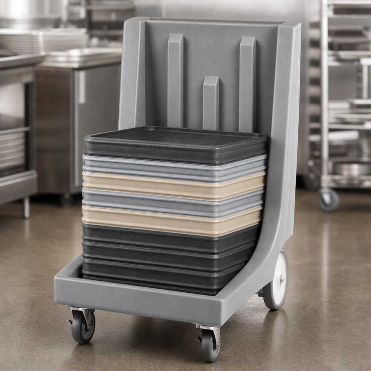Product image #4 for Cambro Camdolly® Tray and Sheet Pan Camcarrier Dolly with Handle, 350 lb Capacity, Charcoal Gray
