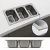 Thumbnail image #3 for Three-Compartment Self-Rimming Drop-In Sink, No Deck, 12 x 14 x 9-1/2 Inch Bowls, Top or Bottom Mount, 304 Stainless Steel