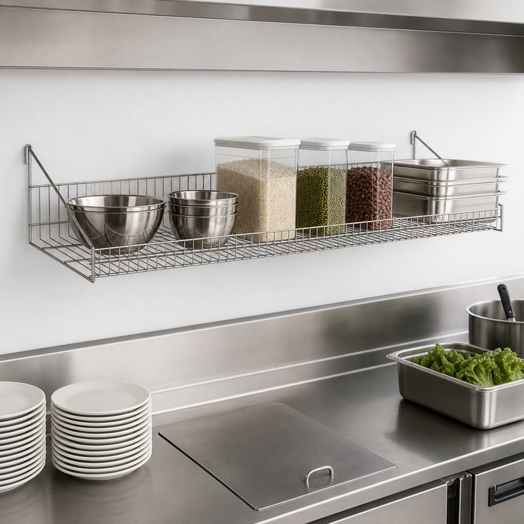 Product image #3 for Metro SmartWall Life 48-Inch x 14-Inch Wall-Mounted Grid Shelf with Retaining Edge