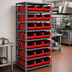 Thumbnail image #3 for Quantum Heavy-Duty Stationary Wire Shelving Unit with 8 Shelves and 21 Storage Bins, 36 x 24 x 75 Inches