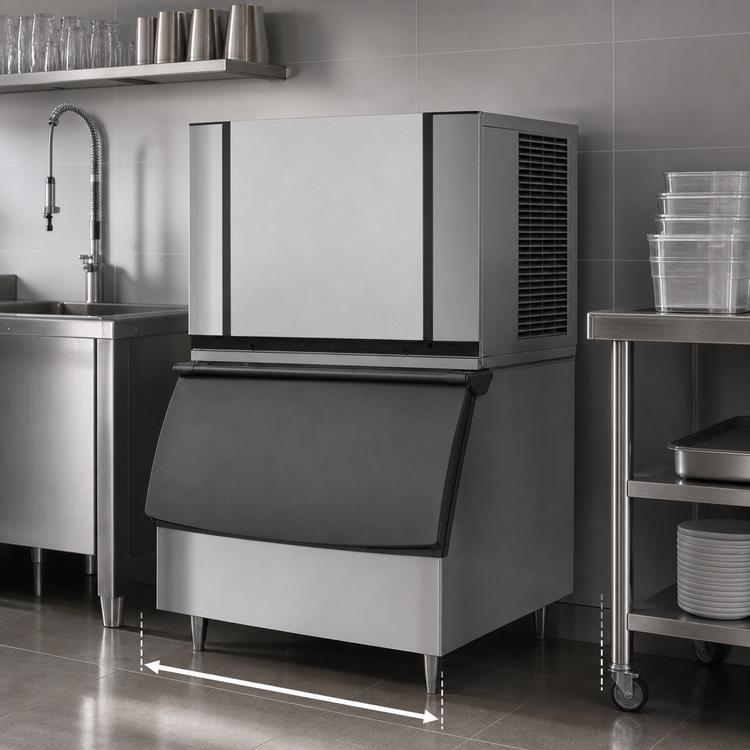 Product image #4 for Ice-O-Matic Elevation Series 30 Inch Water-Cooled Modular Full-Sized Cube Ice Maker, Self-Contained Condenser, 500 lb/Day