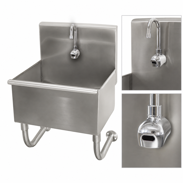 Product image #3 for Advance Tabco Wall-Mounted Electronic Service Sink with 22-Inch Bowl, 304 Stainless Steel