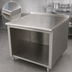 Thumbnail image #3 for Advance Tabco 84-Inch x 24-Inch Stainless Steel Work Table with Open Front Cabinet Base and 1-1/2-Inch Rear Up-Turn