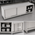 Thumbnail image #3 for John Boos 132-Inch x 24-Inch Stainless Steel Enclosed Work Table with Sliding Doors