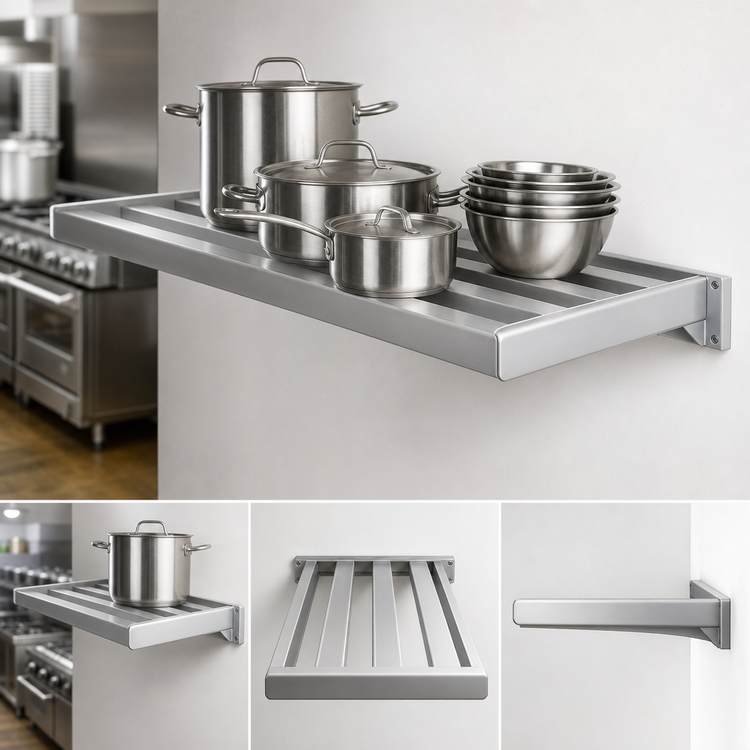 Product image #3 for New Age H.D. Series Cantilever Bar Shelf, 42"W x 24"D, Aluminum, 900 lb. Capacity
