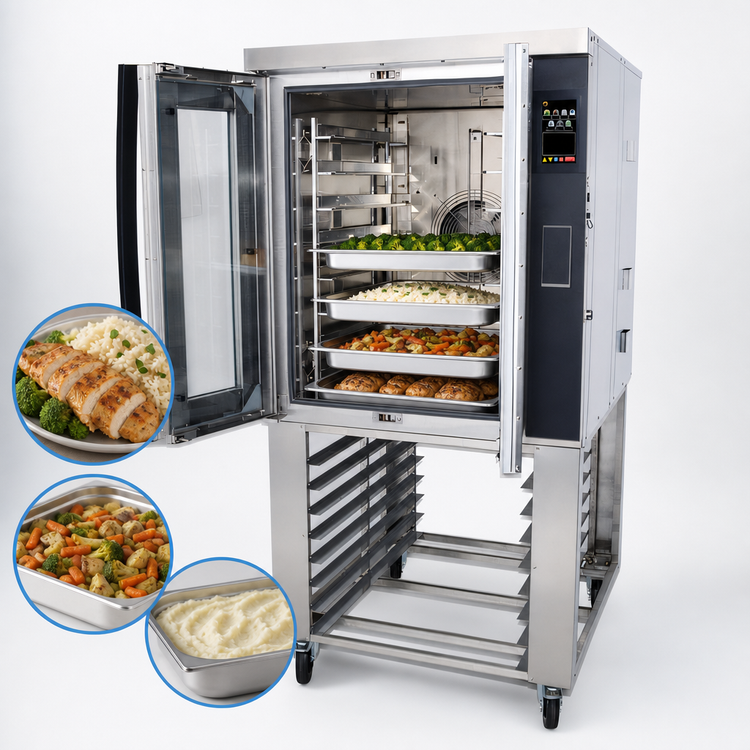 Product image #3 for Doyon Jet-Air JA8XR Full-Size Single Deck Electric Convection Oven with Rethermalization, 8-Pan Capacity