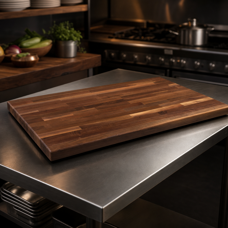 Product image #3 for Boos Block American Black Walnut Blended Rails Edge Grain Kitchen Countertop, 108 x 25 x 1-1/2 Inch, Varnique Finish
