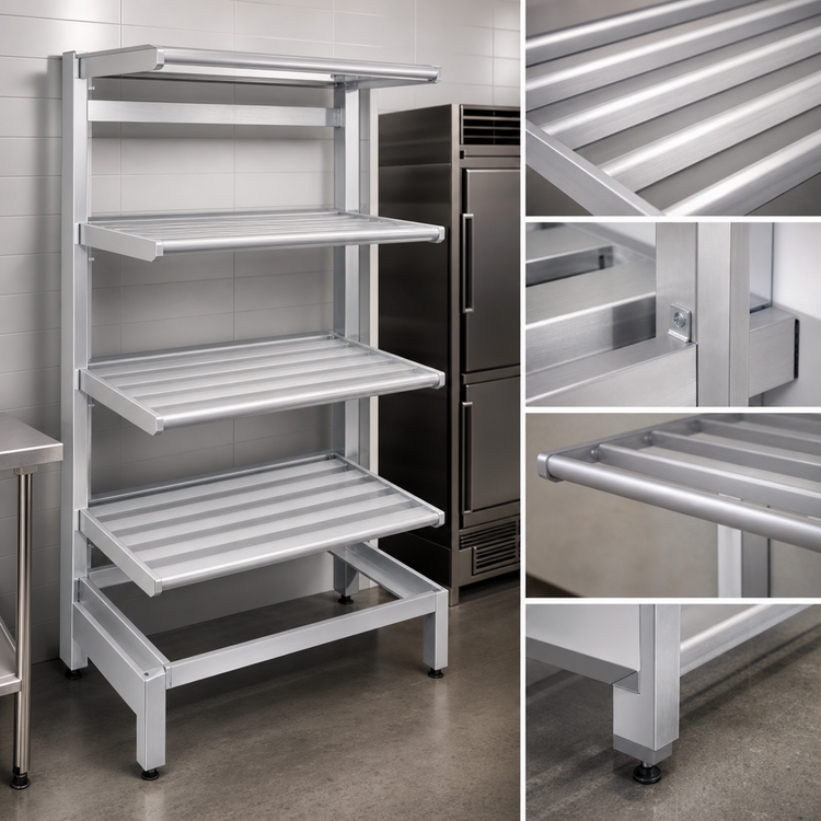 Product image #3 for Channel TT2454 Tubular Cantilever Shelf, 54"W x 24"D x 72"H, Aluminum