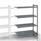 Thumbnail image #3 for Cambro Camshelving® Basics Plus CBA215484V4580 4-Tier Vented Add-On Polymer Shelving Unit, 21 x 54 x 84 Inches, Brushed Graphite